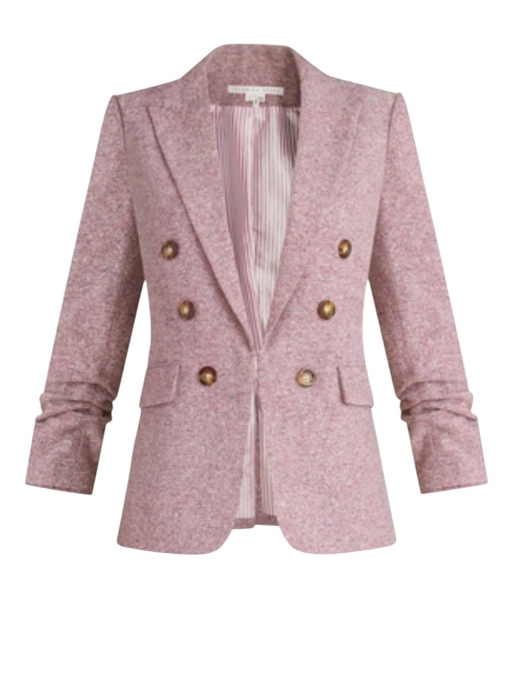 VERONICA BEARD Beacon Miller Dickey Blazer Jacket Double-Breasted Pink Blazer